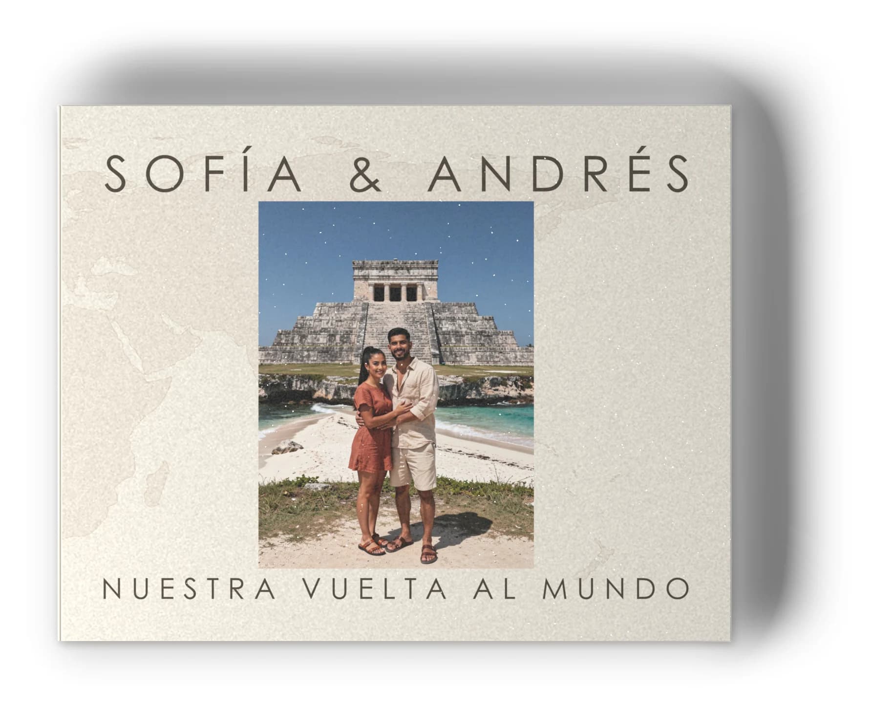 Portada del álbum de viaje vista desde arriba