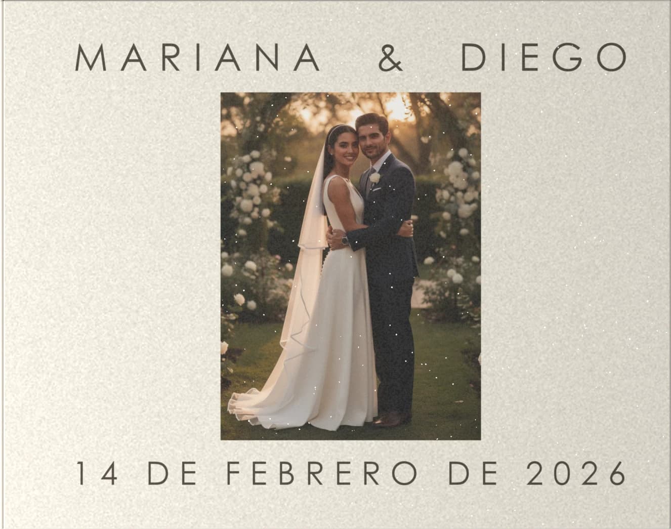 Portada del álbum de muestra de boda